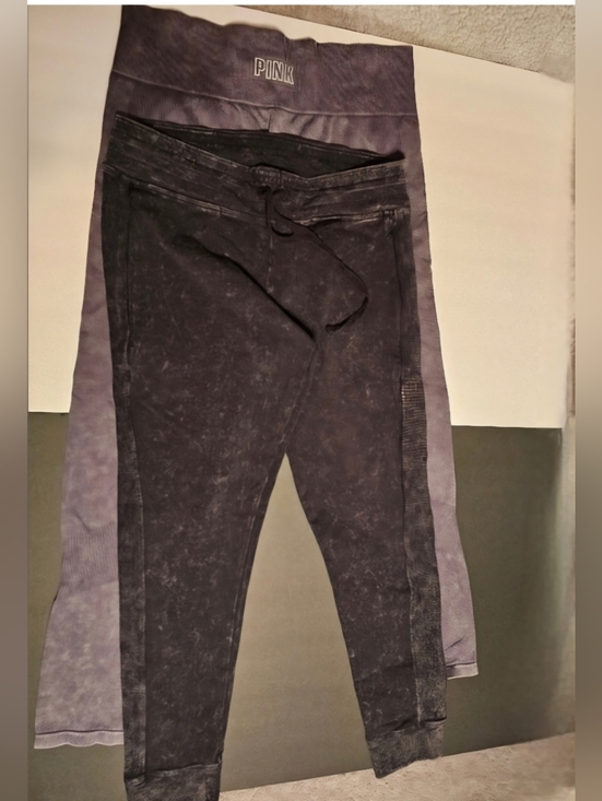 PINK VS Pants - 2pr PINK Victoria's Secret Women's Leggings - Gray/black